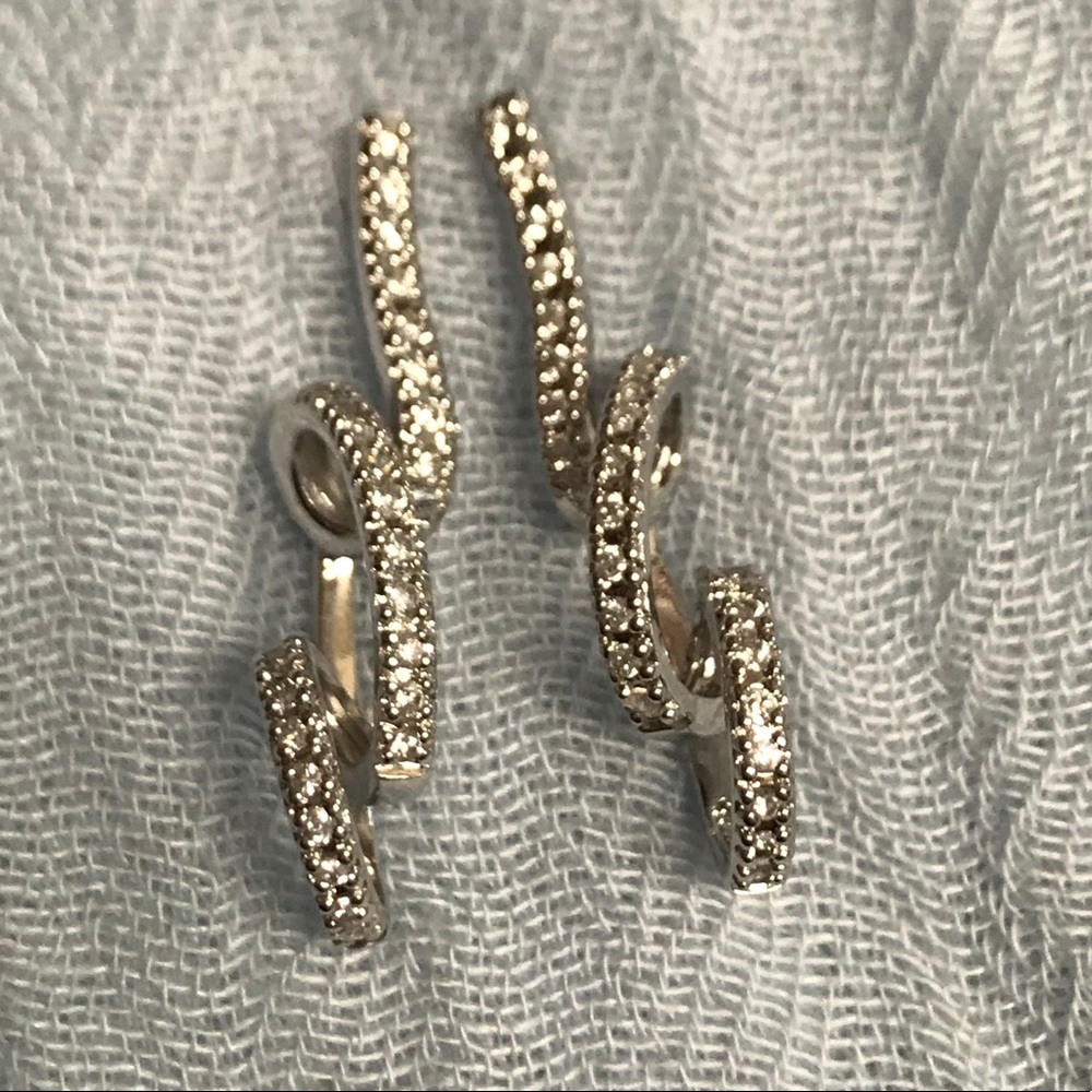 Nadri crystal and silver plate earrings
